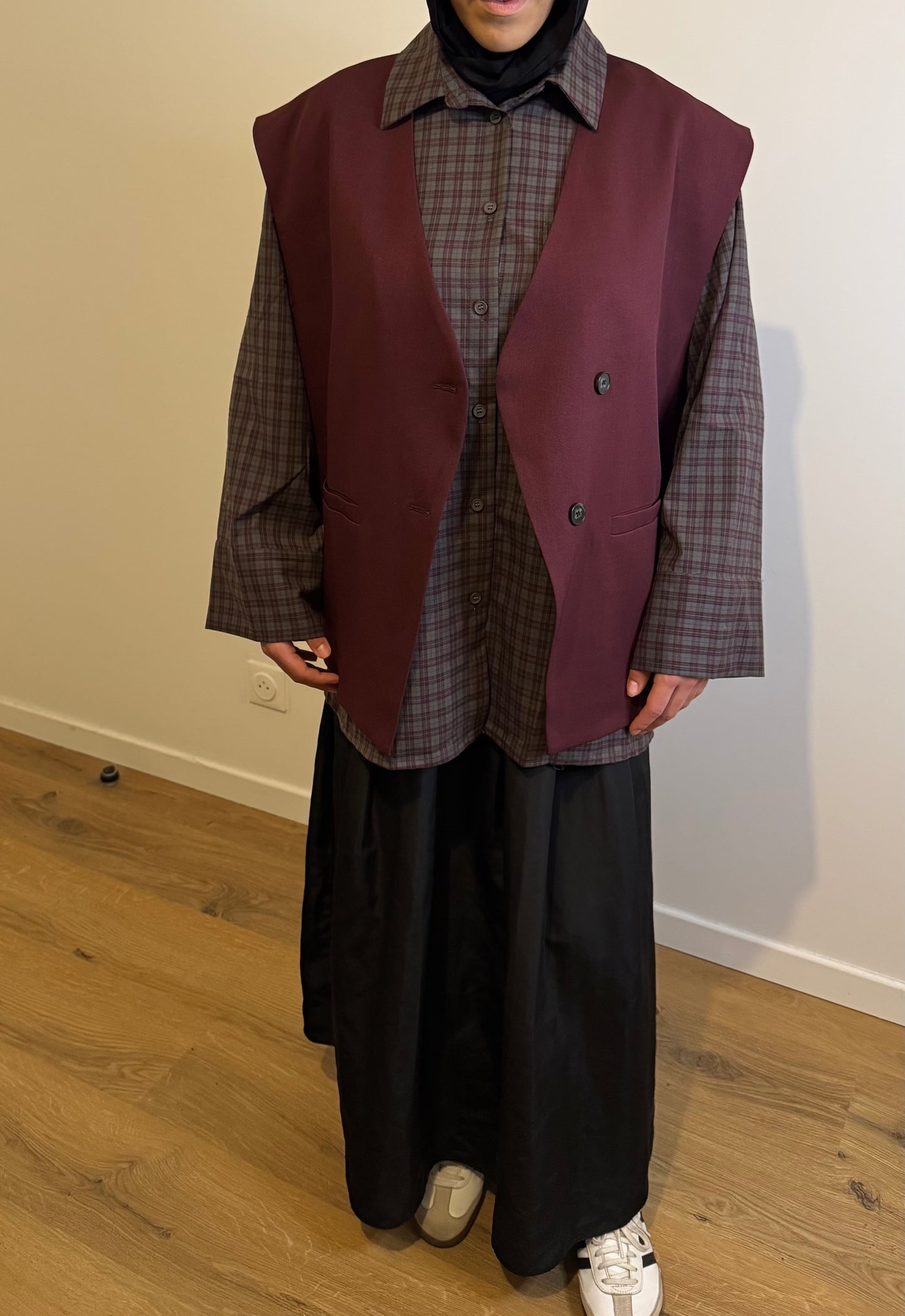 Chemise à carreaux | Bordeaux & Gris