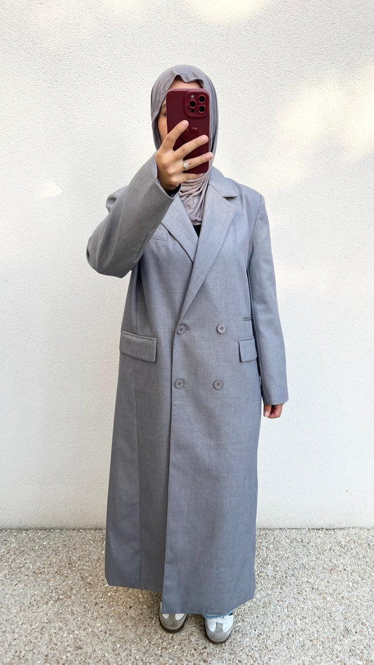 Blazer long Élégance | Gris
