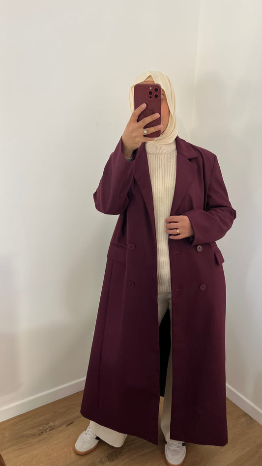 Blazer long Élégance | Bordeaux