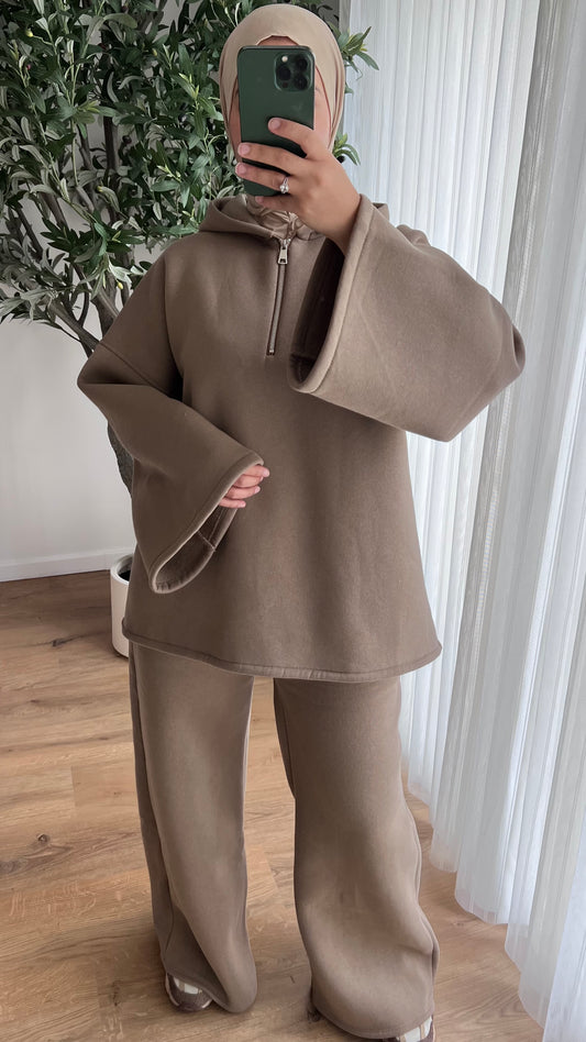 Comfy à capuche | Taupe