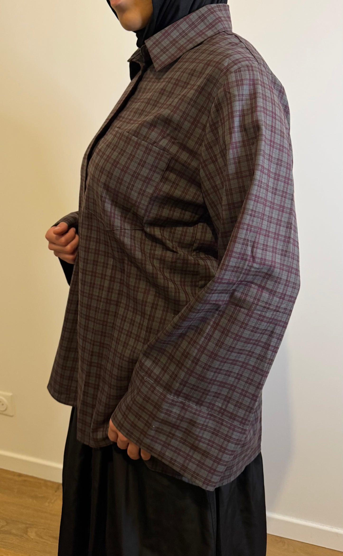 Chemise à carreaux | Bordeaux & Gris